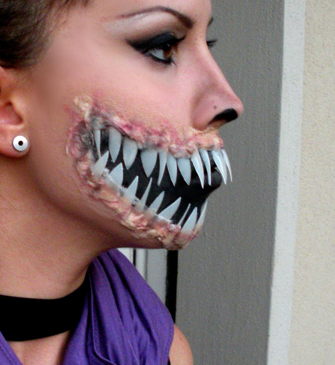 Hombre up Unisex Disfraces de Mujer Maquillaje Halloween Carnaval Idea de Regalo Original KIRALOVE Garganta Garganta Accesorios Efectos Especiales Corte 