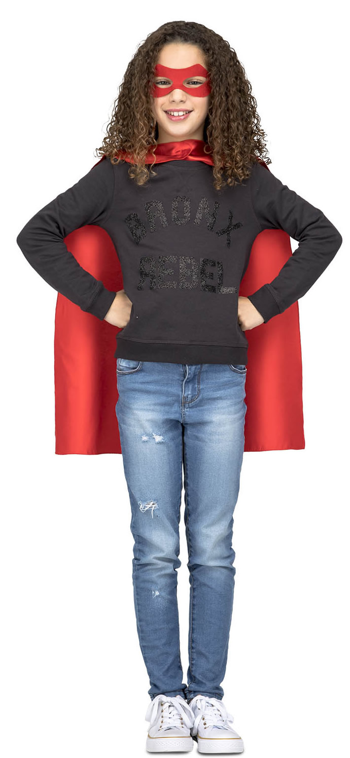 capa de superheroe roja infantil