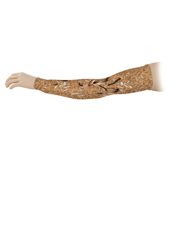 brazo con tatuaje gusanos estampado de licra