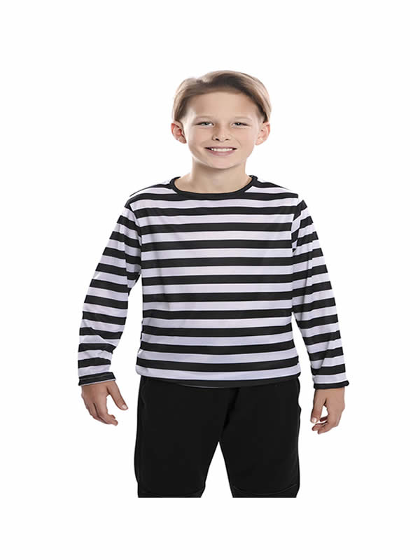 camiseta con rayas negras y blancas infantil
