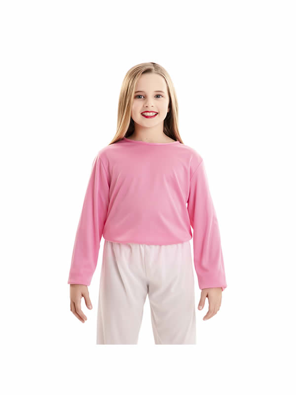 camiseta rosa basica infantil