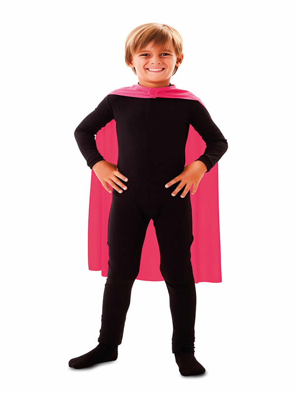 capa superheroe infantil rosa de 70 cm