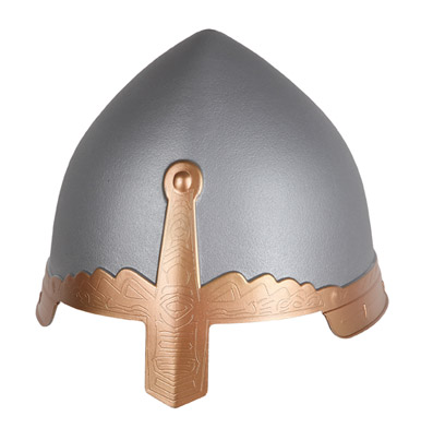 casco medieval de combate cruzado gris y dorado adulto