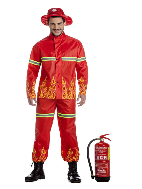 disfraz de bombero llamas hombre