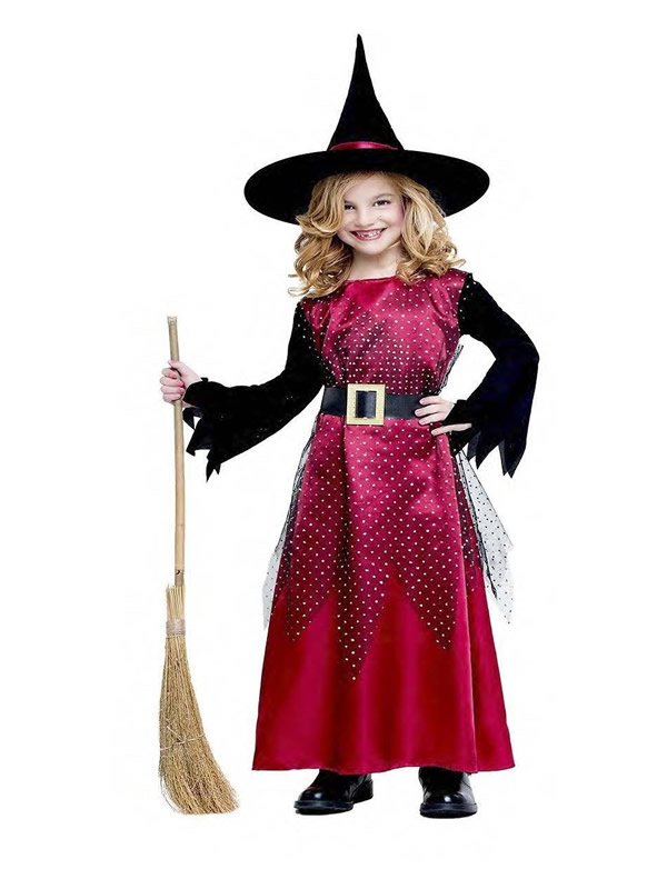 Cita Serena Estallar disfraz de bruja roja para niña