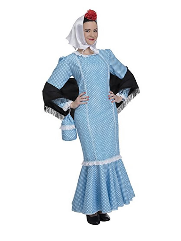 disfraz de chulapa azul mujer