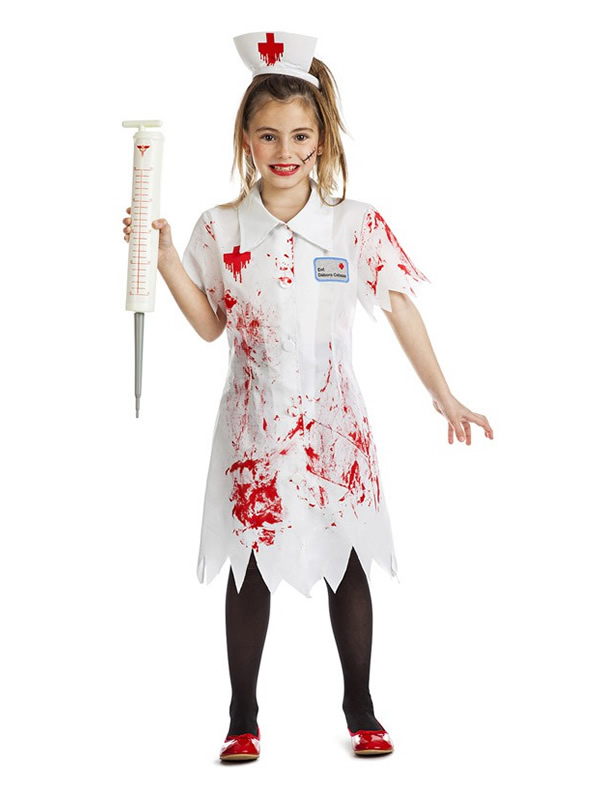 disfraz de enfermera zombie para niña