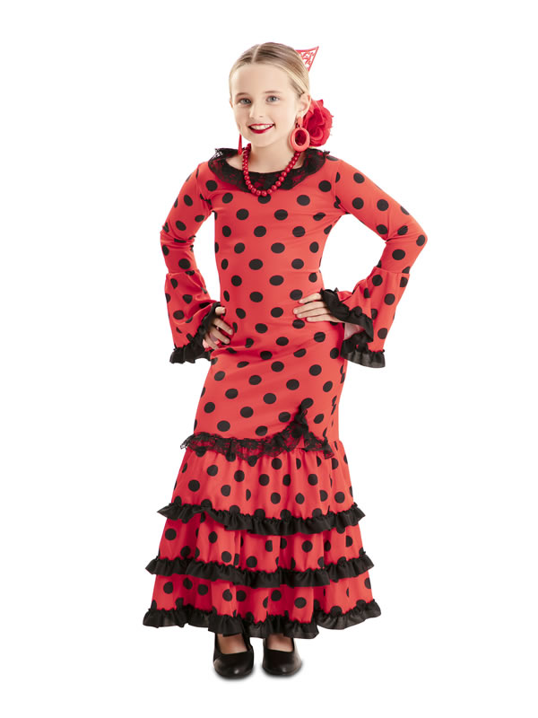 logo Jarra Mesa final disfraz de flamenca roja lunares niña