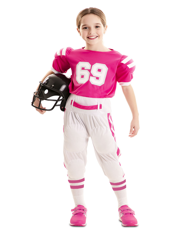 disfraz de jugadora futbol americano rosa niña