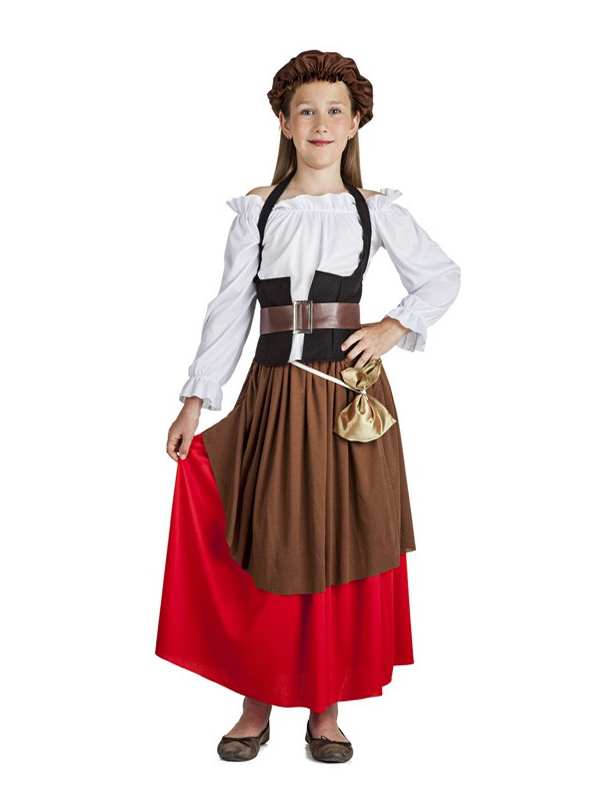 disfraz de mesonera medieval para niña