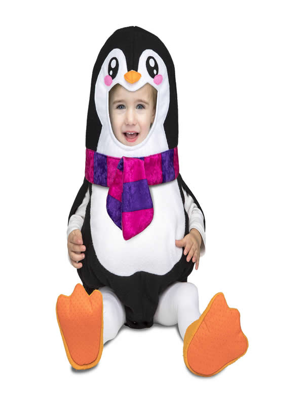 disfraz de pinguino con bufanda bebe