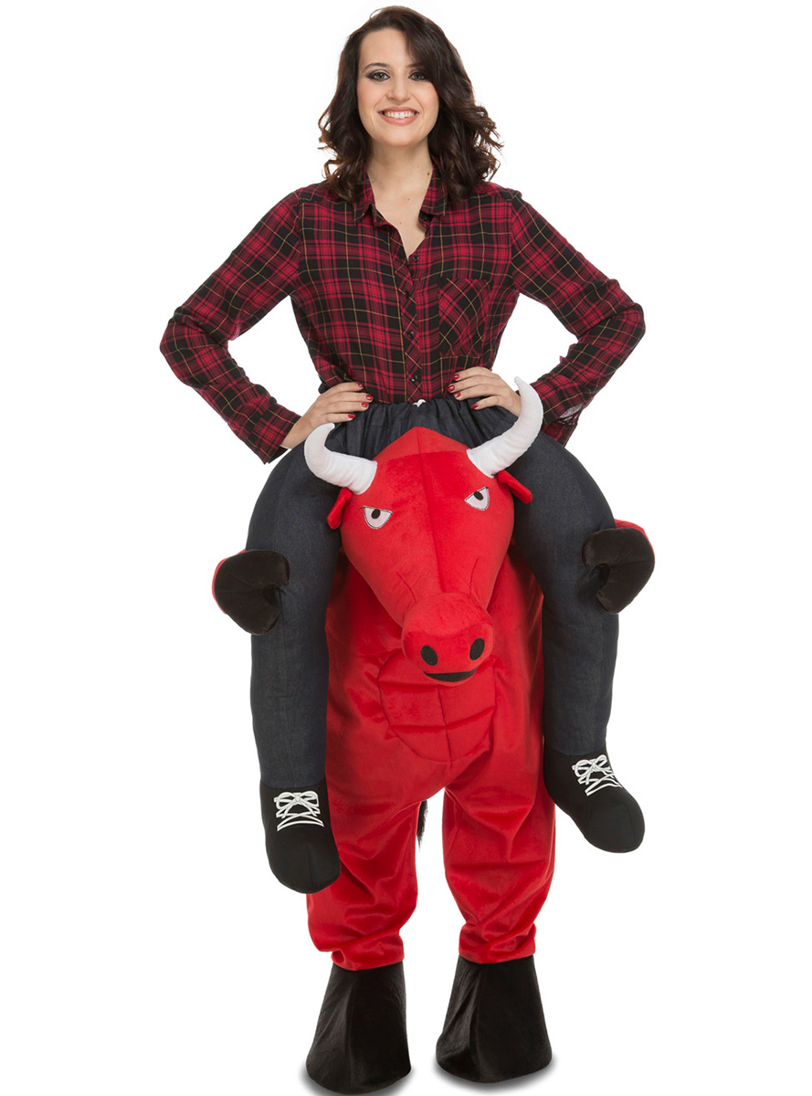 disfraz de toro rojo a hombros para adulto