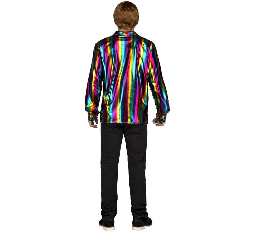 disfraz o camisa disco multicolor para hombre