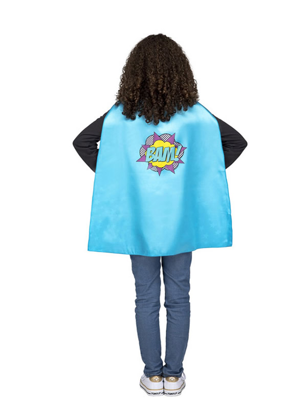 disfraz o capa de super heroe azul para niños