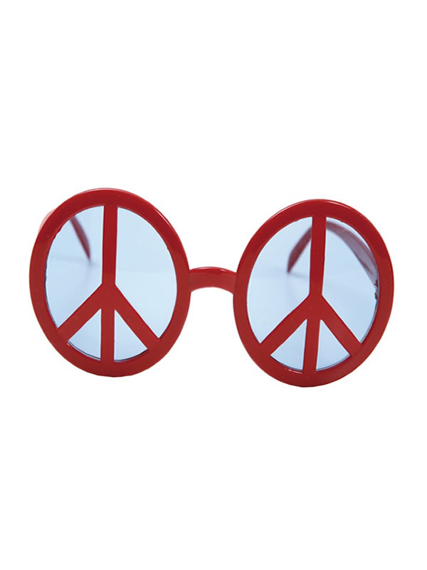 gafas con simbolo de la paz rojas