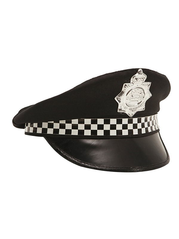 gorra de policia patrullero con insignia