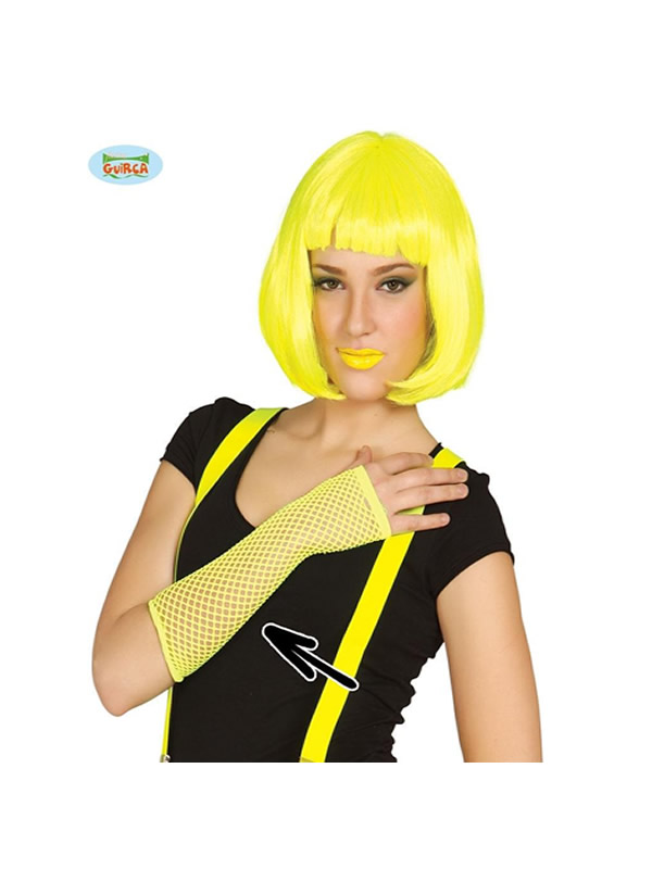 guante de malla amarillo neon 26 cms