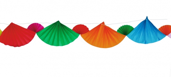 guirnalda con abanicos de colores papel 4 metros