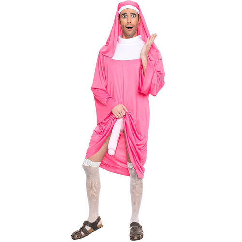 disfraz de monja rosa hombre
