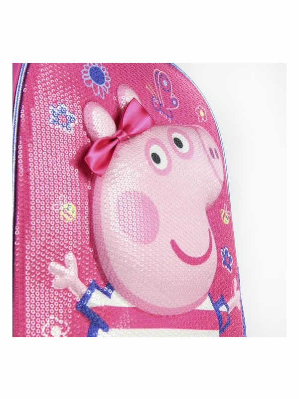 mochila peppa pig rosa 3D infantil 4