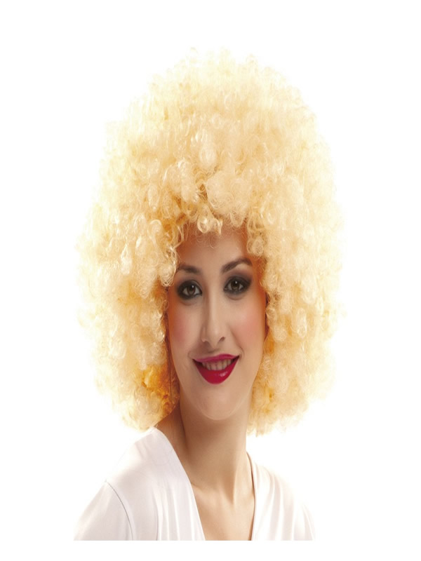 peluca afro años 70 rubia