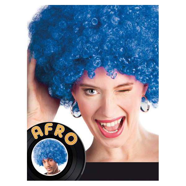 Húmedo Noche Asombrosamente peluca afro gigante azul