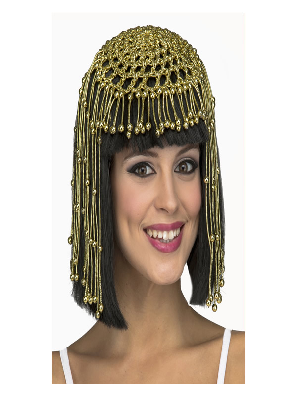 peluca de reina egipcia negra para mujer