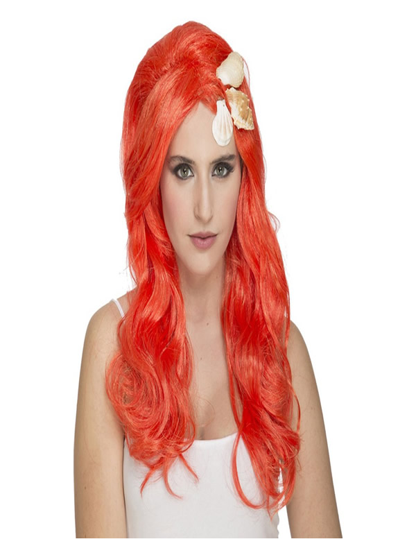peluca de sirenita naranja con conchas marinas 204630.jpg