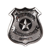 placa metal policia sheriff 6x5 cm