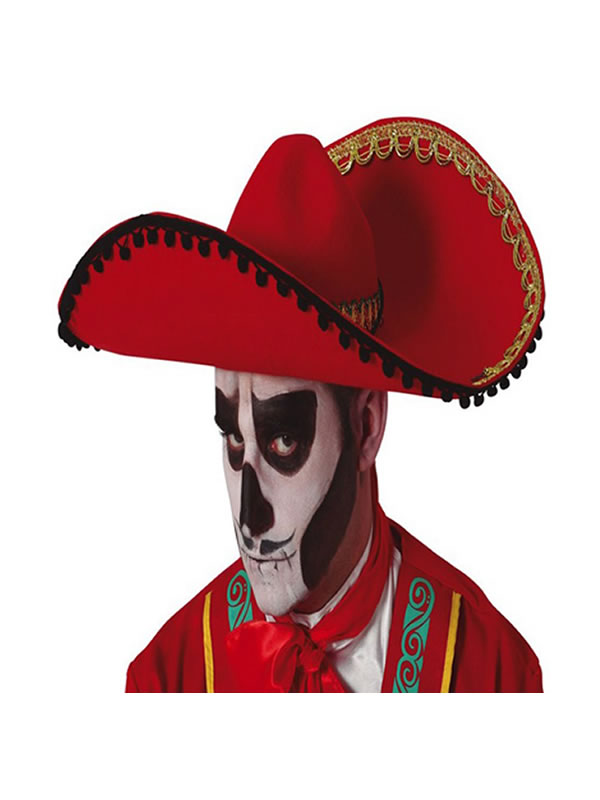 sombrero de mexicano rojo fieltro