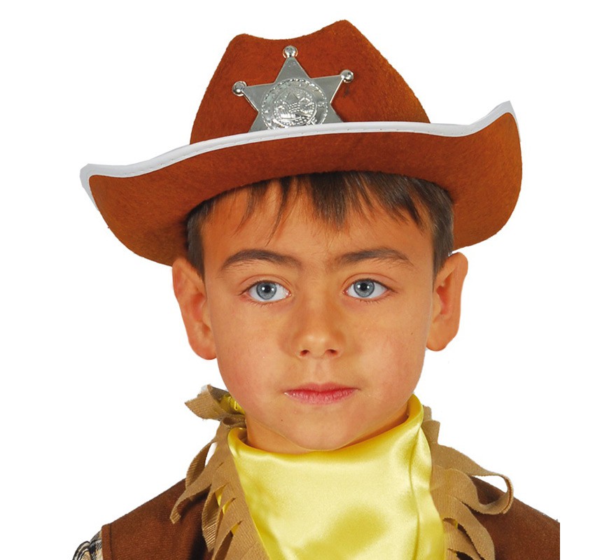 sombrero sheriff marron infantil