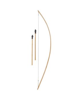 arco de madera largo con flechas