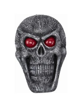 calavera con ojos rojos y luz 52x34 cm