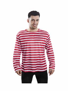camiseta con rayas rojas y blancas para adultos