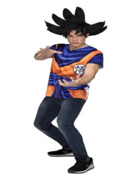 camiseta disfraz de son goku de dragon ball hombre