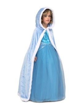 capa azul princesa para niña