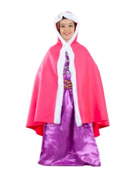 capa de princesa rosa con capucha niña