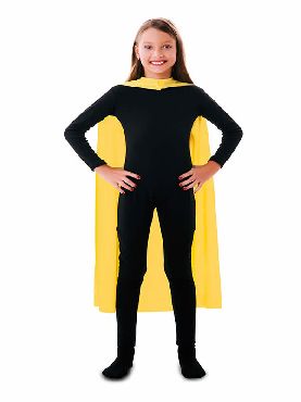 capa superheroe infantil amarilla de 90 cm