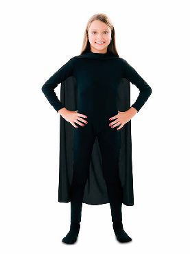 capa superheroe infantil negro de 90 cm