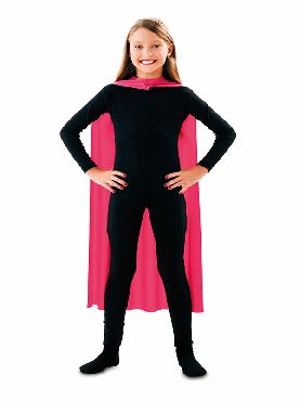 capa superheroe infantil rosa de 90 cm