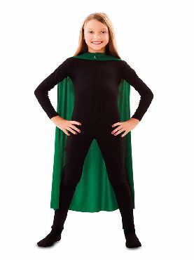 capa superheroe infantil verde de 90 cm