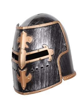 casco cruzado medieval plastico con abertura