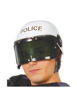 casco de policía con visera adulto
