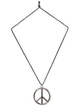 collar hippie con simbolo de metal cordon de algodon