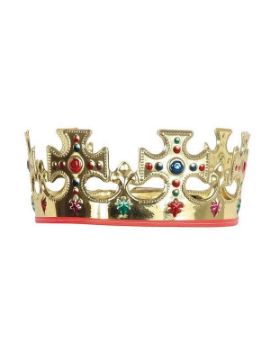 corona dorada de rey en plastico