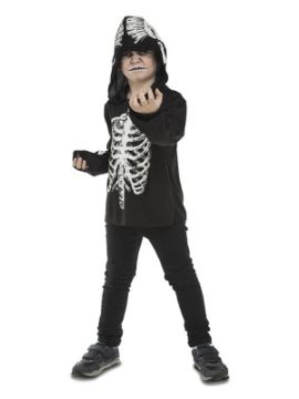 disfraz camiseta de esqueleto casual para niño