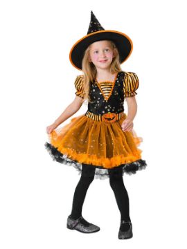 disfraz de bruja naranja para niña