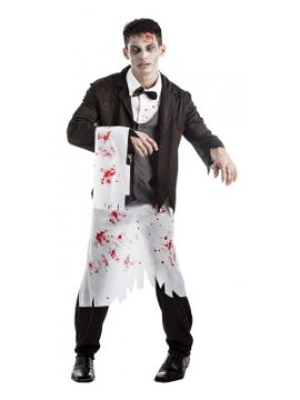 disfraz de camarero zombie hombre