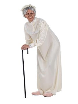 disfraz de camison blanco de abuela adulto