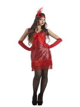 disfraz de charlestón rojo mujer